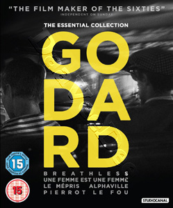 Jean-Luc Godard Collection |  bout de souffl / Une femme est une femme / Le mpris / Alphaville, une trange aventure de Lemmy Caution / Pierrot le fou  | Breathless / A Woman Is a Woman / Contempt / Alphaville / Crazy Pete  Blu-Ray
